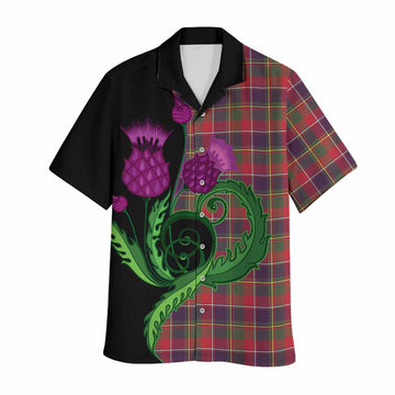 Quebec Province Canada Tartan Hawaiian Shirt Traditional Scottish Thistle