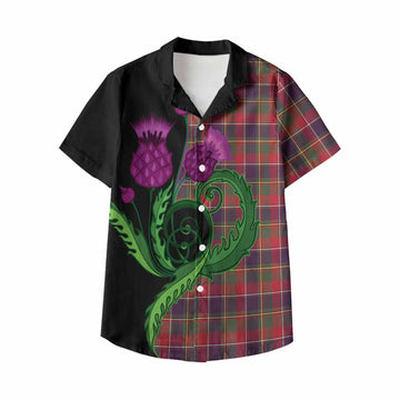 Quebec Province Canada Tartan Kid Hawaiian Shirt Traditional Scottish Thistle
