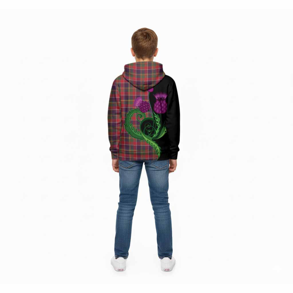 Quebec Province Canada Tartan Kid Hoodie Traditional Scottish Thistle