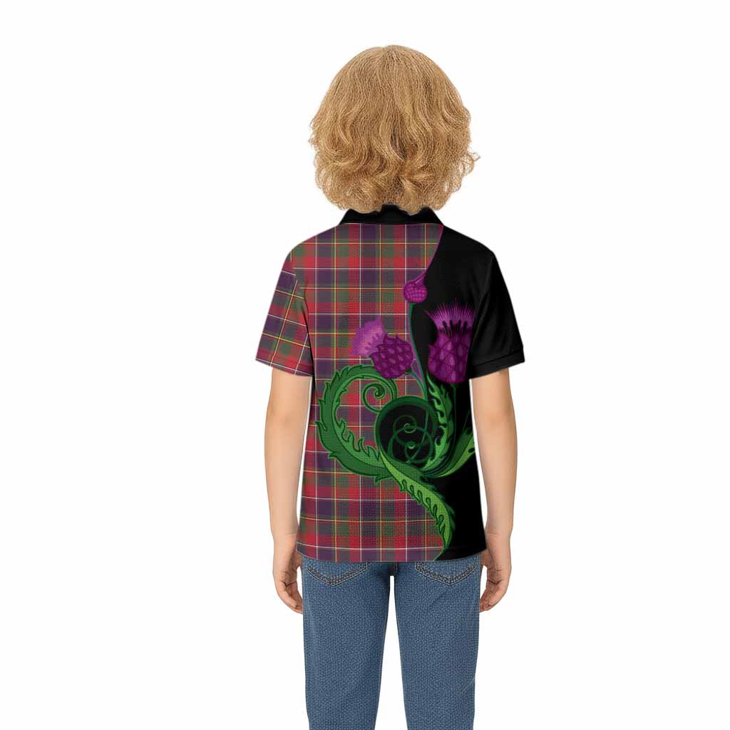 Quebec Province Canada Tartan Kid Polo Shirt Traditional Scottish Thistle