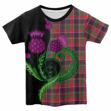 Quebec Province Canada Tartan Kid T-shirt Traditional Scottish Thistle