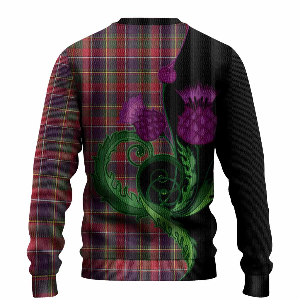 Quebec Province Canada Tartan Knitted Sweater Traditional Scottish Thistle