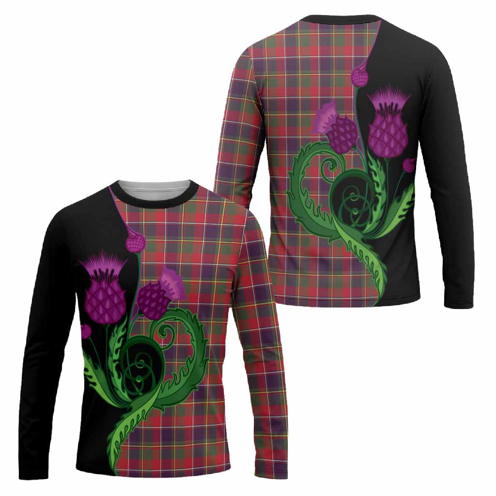 Quebec Province Canada Tartan Long Sleeve T-Shirt Traditional Scottish Thistle