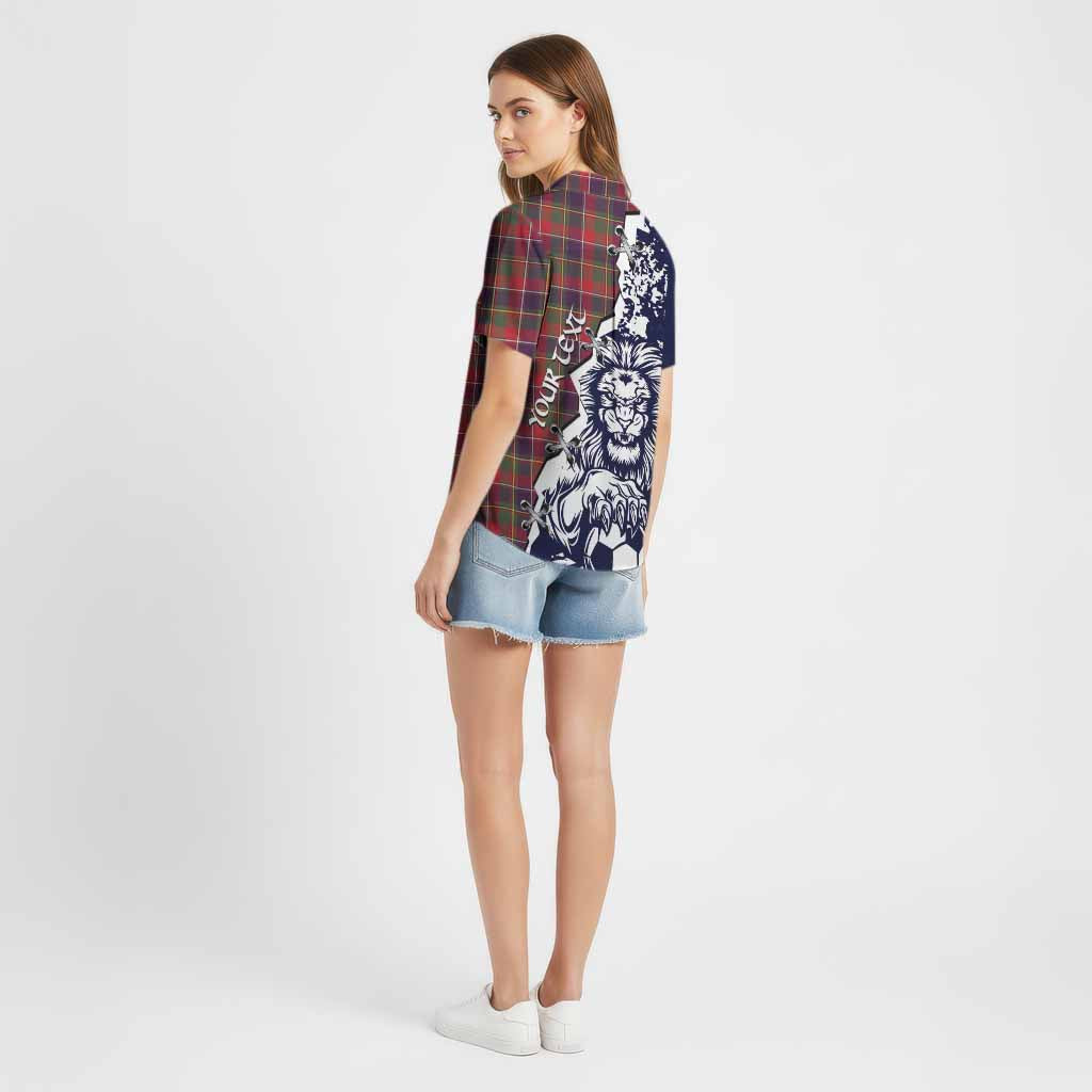 Quebec Province Canada Tartan Scottish Cotton Hawaiian Shirt Angry Lion With Soccer Ball Style