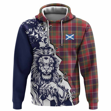 Quebec Province Canada Tartan Scottish Hoodie Angry Lion With Soccer Ball Style