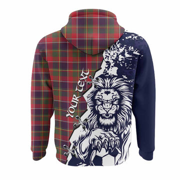 Quebec Province Canada Tartan Scottish Hoodie Angry Lion With Soccer Ball Style