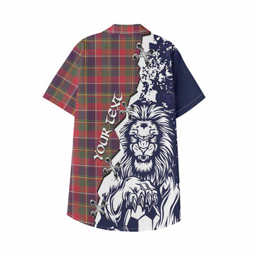 Quebec Province Canada Tartan Scottish Kid Hawaiian Shirt Angry Lion With Soccer Ball Style