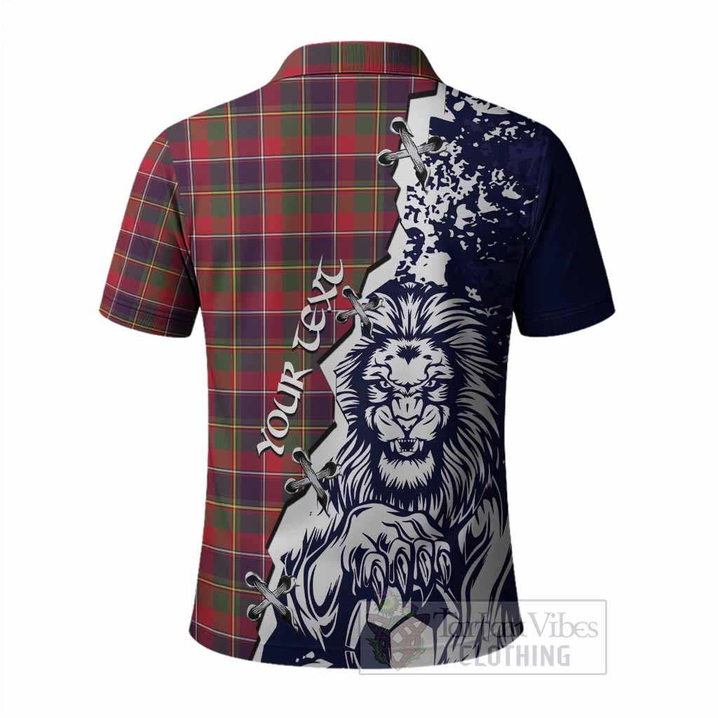 Quebec Province Canada Tartan Scottish Polo Shirt Angry Lion With Soccer Ball Style