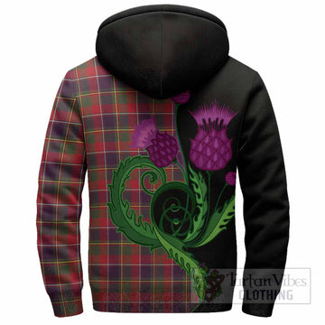 Quebec Province Canada Tartan Sherpa Hoodie Traditional Scottish Thistle