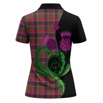 Quebec Province Canada Tartan Women Polo Shirt Traditional Scottish Thistle