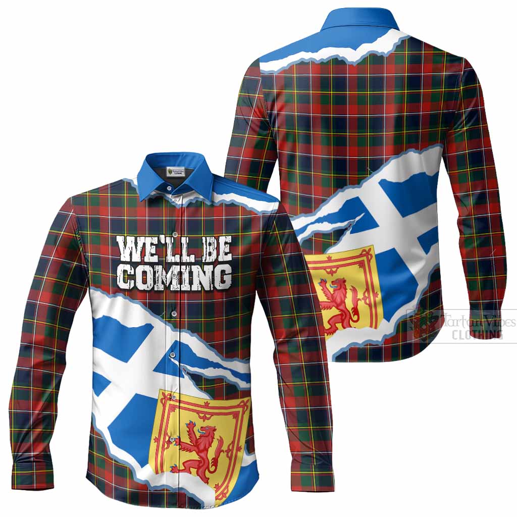 Quebec Scotland Football Tartan Long Sleeve Button Shirts We'll Be Coming