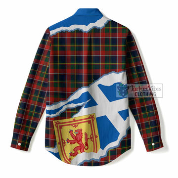 Quebec Scotland Football Tartan Women Casual Shirt We'll Be Coming
