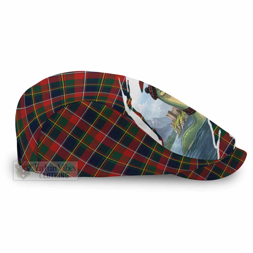 Quebec Tartan Loch Ness Monster Scottish Heritage Art Flat Cap, Jeff Cap