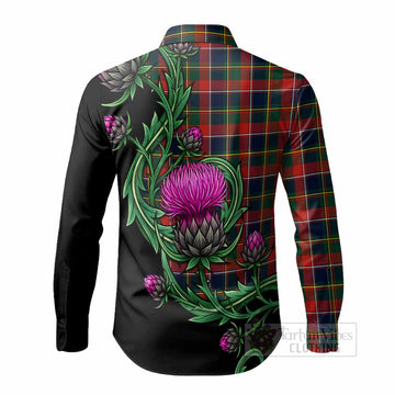 Quebec Tartan Long Sleeve Button Shirts Resilient Scottish Thistle