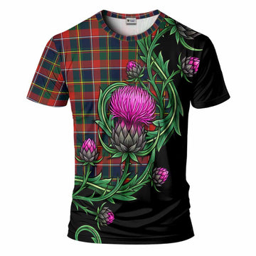 Quebec Tartan T-Shirt Resilient Scottish Thistle