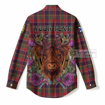 Quebec Tartan Women Casual Shirt Scottish Thistle Heilan Coo