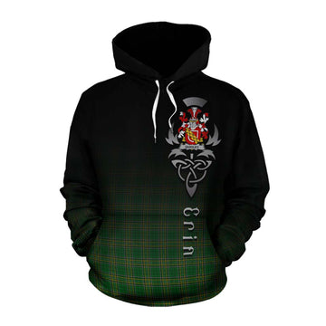 Quigley Irish Clan Cotton Hoodie with Coat of Arms Erin Go Bragh Celtic Inspired Pullover Hoodie XS - Tartan Vibes Clothing