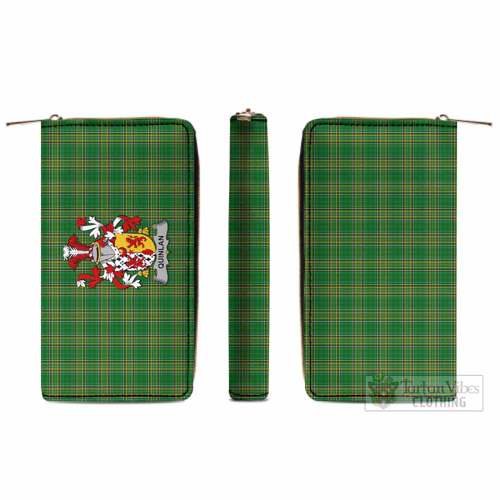Quinlan Irish Clan Tartan Women's Leather Wallet with Coat of Arms - Tartan Vibes Clothing
