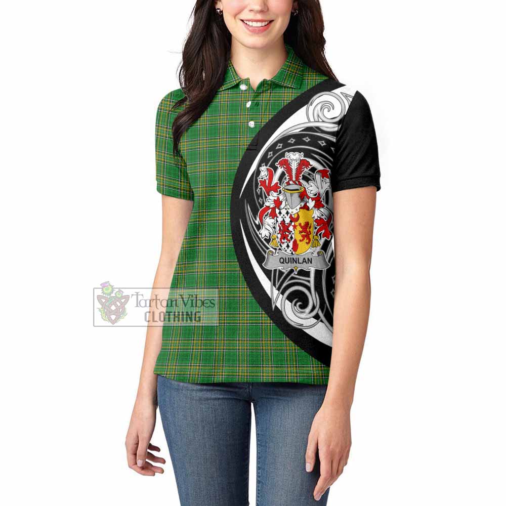 Quinlan Irish Clan Women's Polo Shirt Celtic Circle Style - Tartan Vibes Clothing