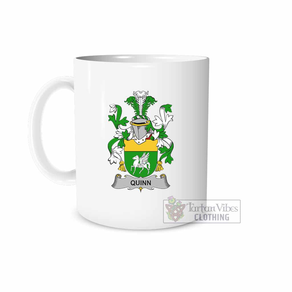 Tartan Vibes Clothing Quinn Irish Clan Coat of Arms Ceramic Mug