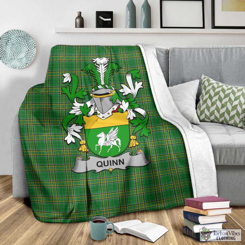 Quinn Irish Clan Tartan Blanket with Coat of Arms - Tartan Vibes Clothing
