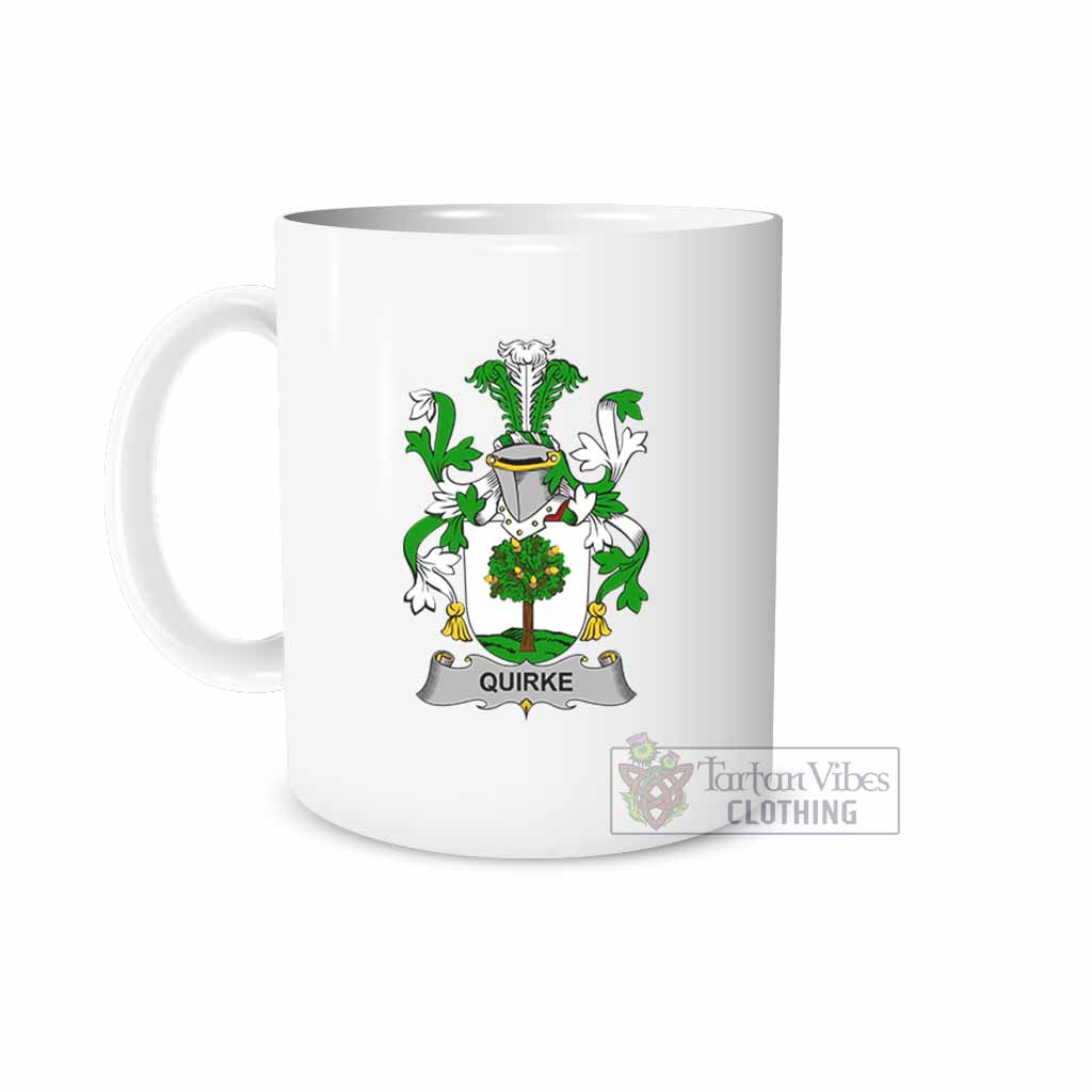 Quirke Irish Clan Coat of Arms Ceramic Mug White - 2D-tartanvibesclothing