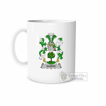 Quirke Irish Clan Coat of Arms Ceramic Mug White - 2D-tartanvibesclothing