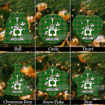 Quirke Irish Clan Tartan Christmas Ceramic Ornament with Coat of Arms Ceramic - Tartan Vibes Clothing