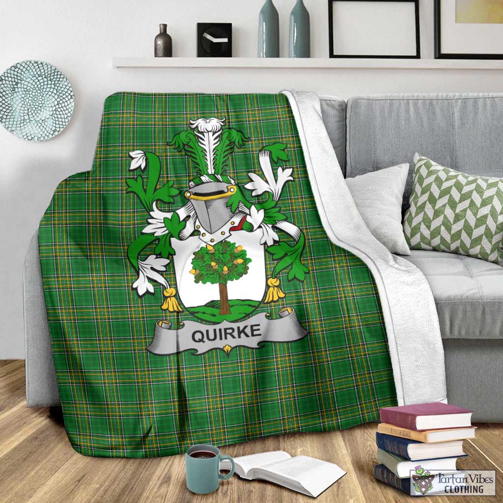 Quirke Irish Clan Tartan Blanket with Coat of Arms - Tartan Vibes Clothing