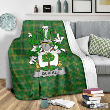 Quirke Irish Clan Tartan Blanket with Coat of Arms - Tartan Vibes Clothing