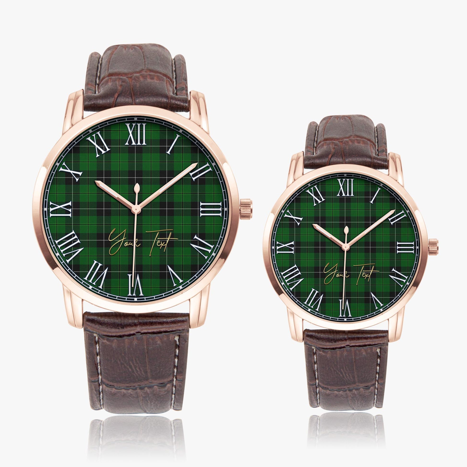 Raeside Tartan Personalized Your Text Leather Trap Quartz Watch - Tartan Vibes Clothing