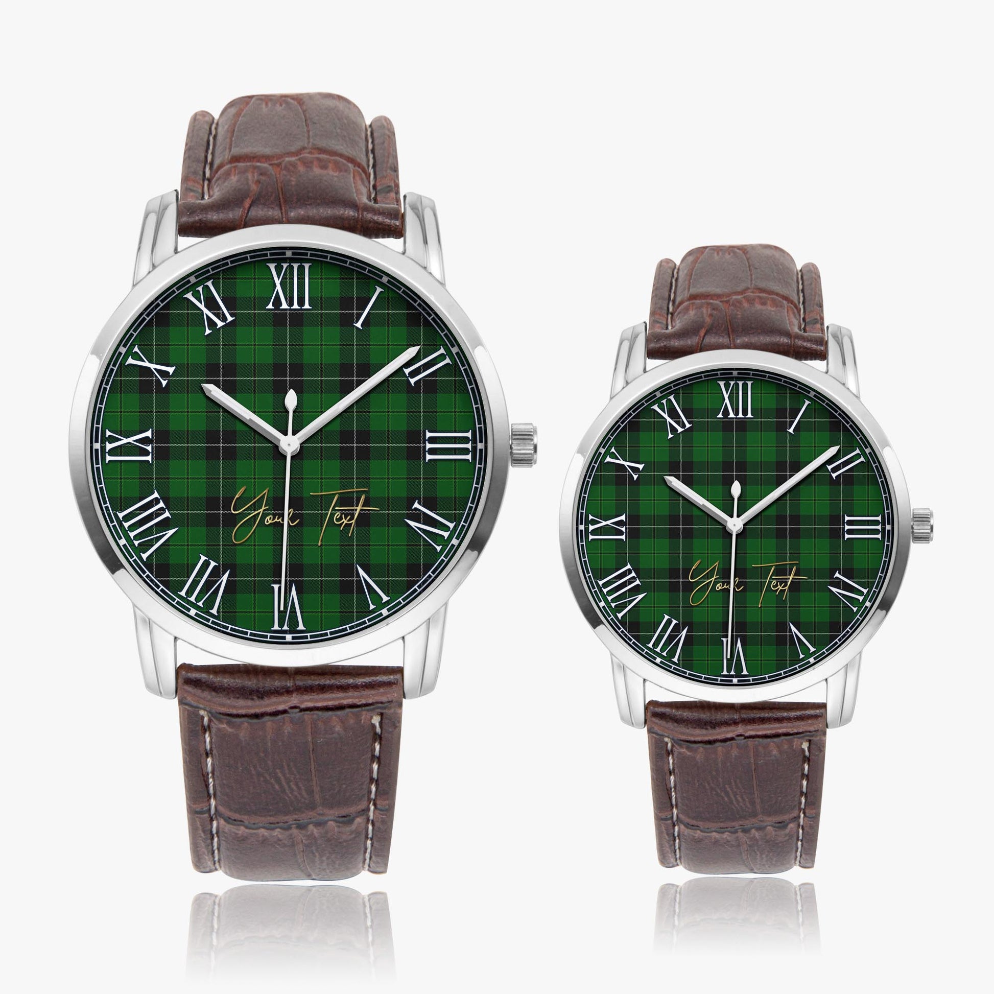 Raeside Tartan Personalized Your Text Leather Trap Quartz Watch - Tartan Vibes Clothing
