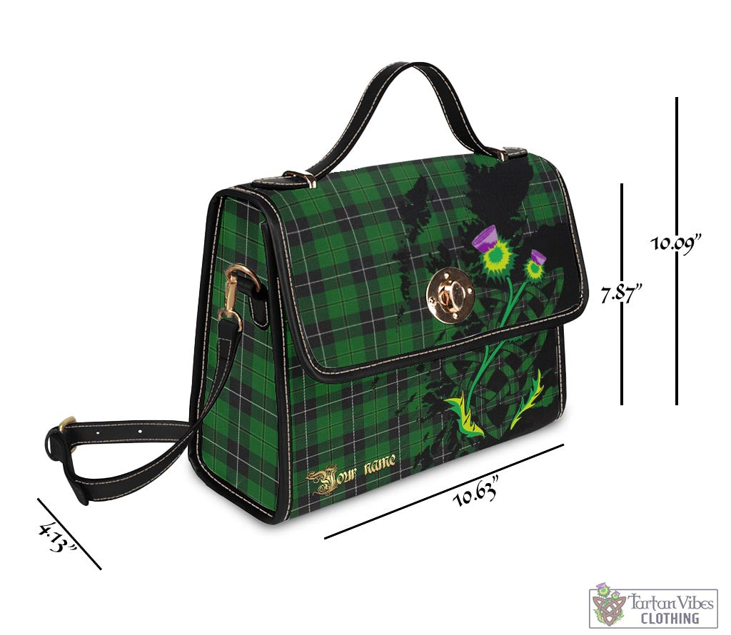 Tartan Vibes Clothing Raeside Tartan Waterproof Canvas Bag with Scotland Map and Thistle Celtic Accents