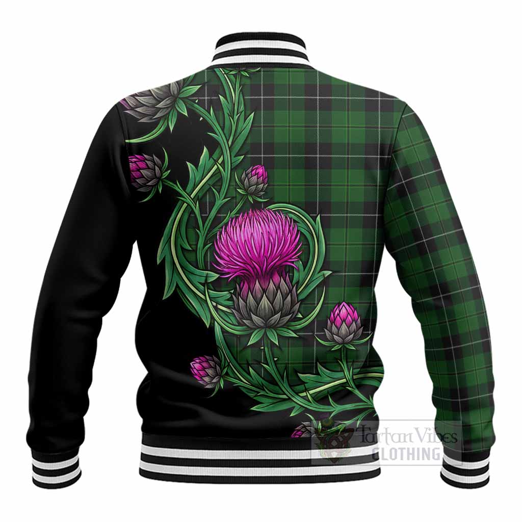 Raeside Tartan Baseball Jacket Resilient Scottish Thistle - Tartan Vibes Clothing
