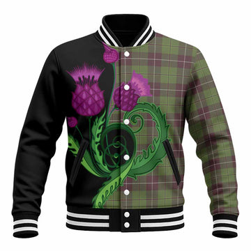 Raeside Tartan Baseball Jacket Traditional Scottish Thistle