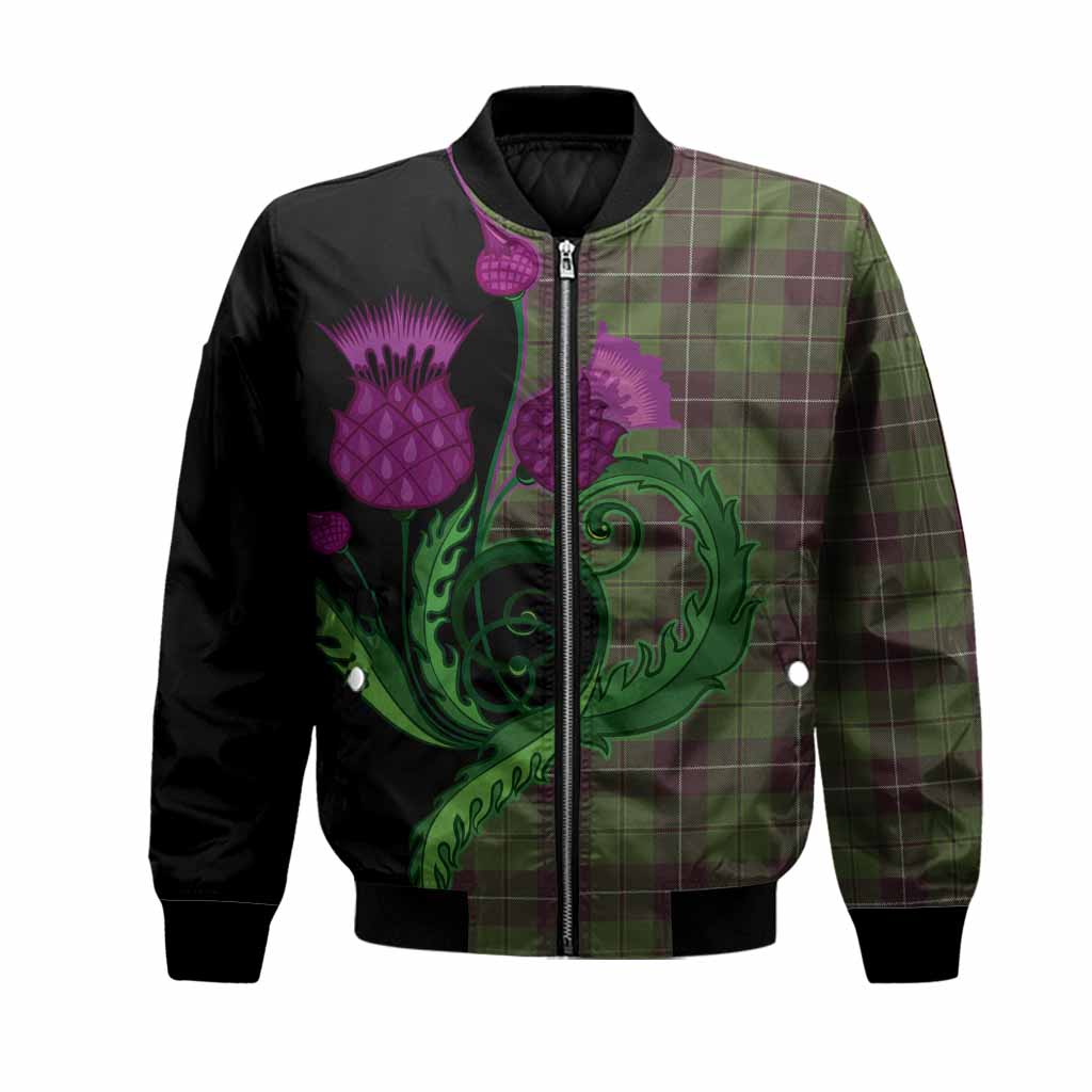 Raeside Tartan Bomber Jacket Traditional Scottish Thistle