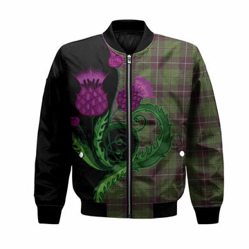 Raeside Tartan Bomber Jacket Traditional Scottish Thistle