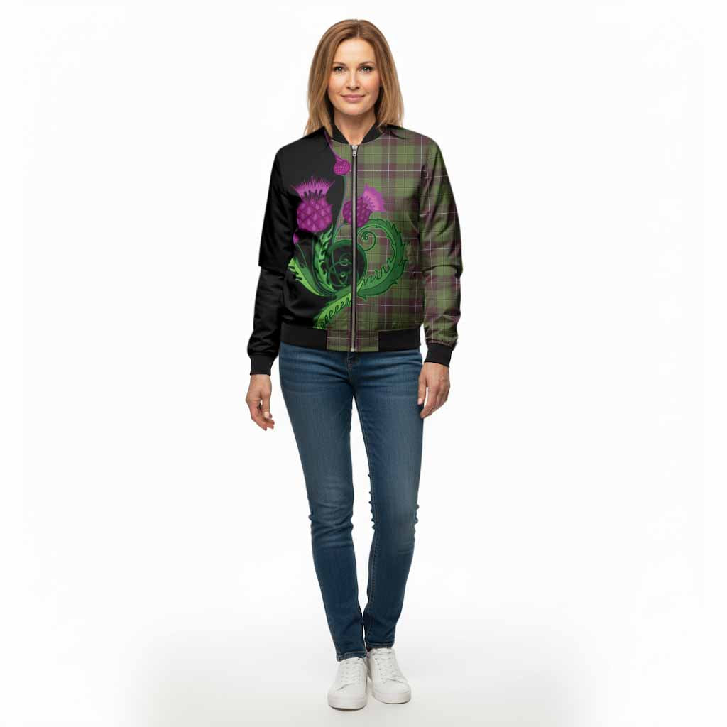 Raeside Tartan Bomber Jacket Traditional Scottish Thistle