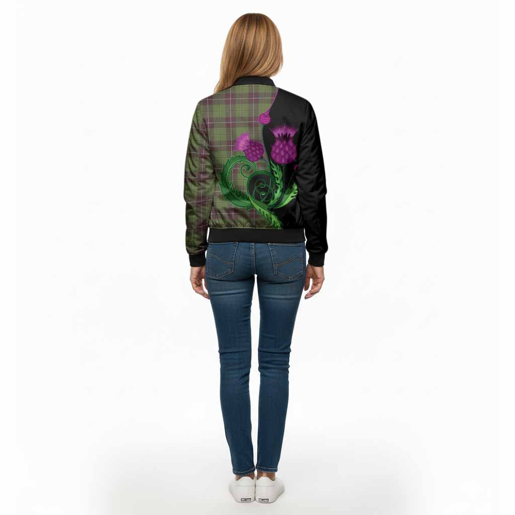 Raeside Tartan Bomber Jacket Traditional Scottish Thistle