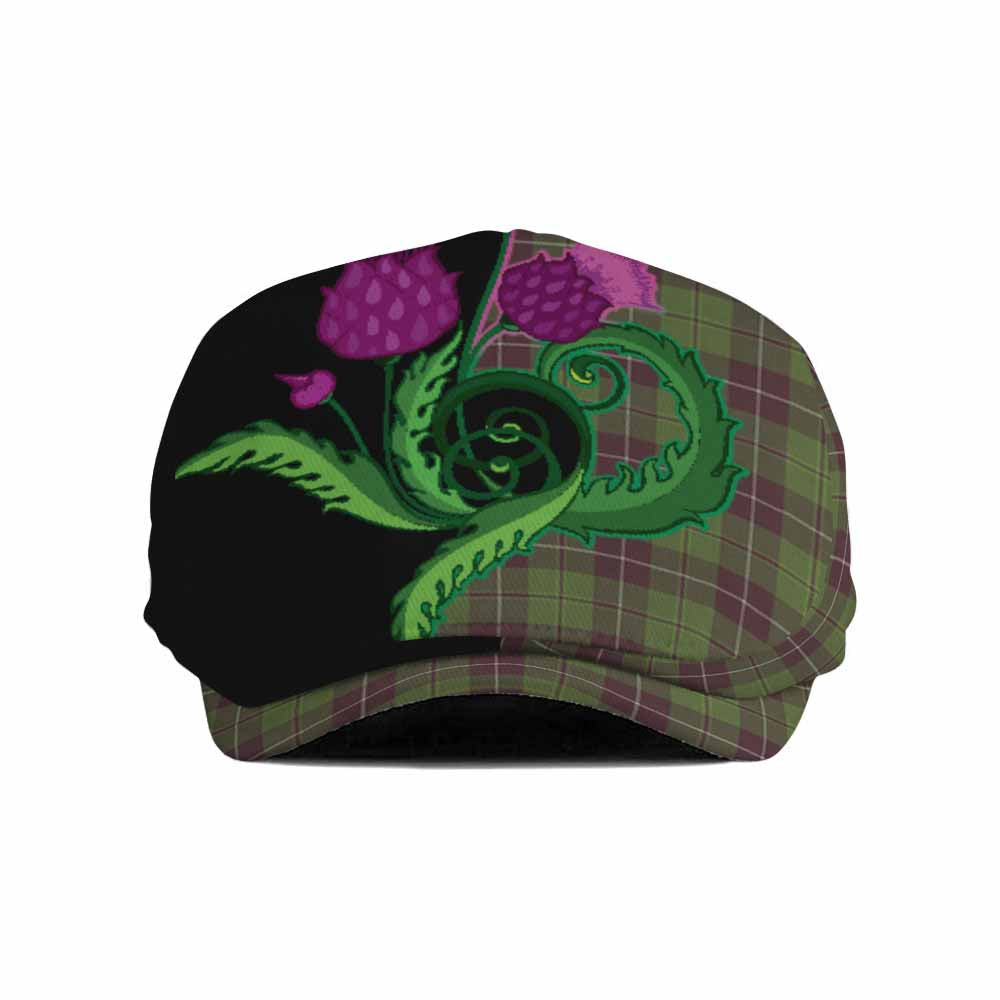 Raeside Tartan Flat Cap, Jeff Cap Traditional Scottish Thistle