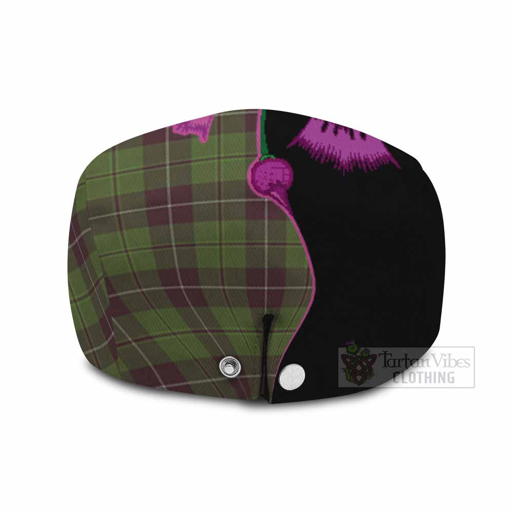 Raeside Tartan Flat Cap, Jeff Cap Traditional Scottish Thistle