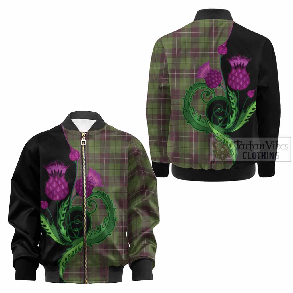 Raeside Tartan Kid Bomber Jacket Traditional Scottish Thistle