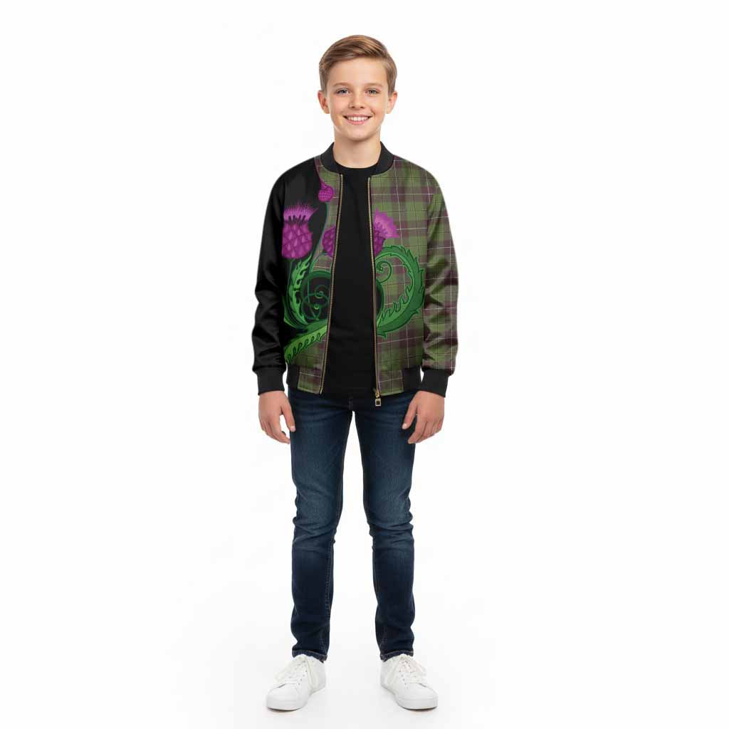 Raeside Tartan Kid Bomber Jacket Traditional Scottish Thistle