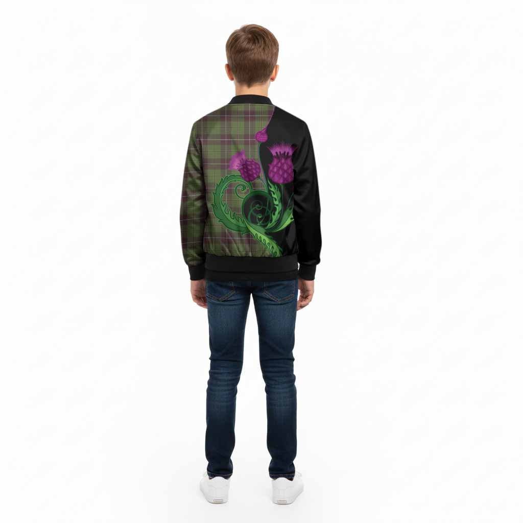 Raeside Tartan Kid Bomber Jacket Traditional Scottish Thistle