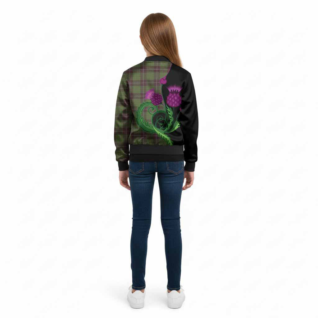 Raeside Tartan Kid Bomber Jacket Traditional Scottish Thistle
