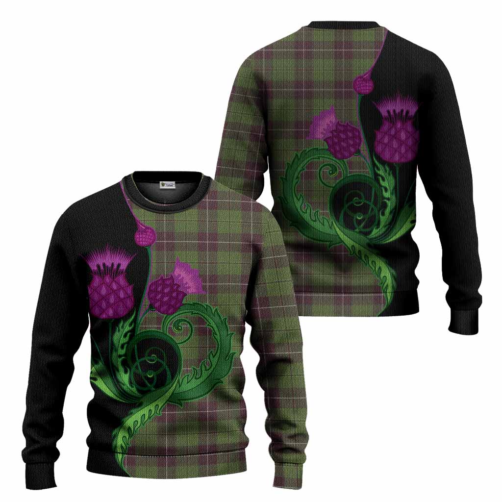 Raeside Tartan Knitted Sweater Traditional Scottish Thistle