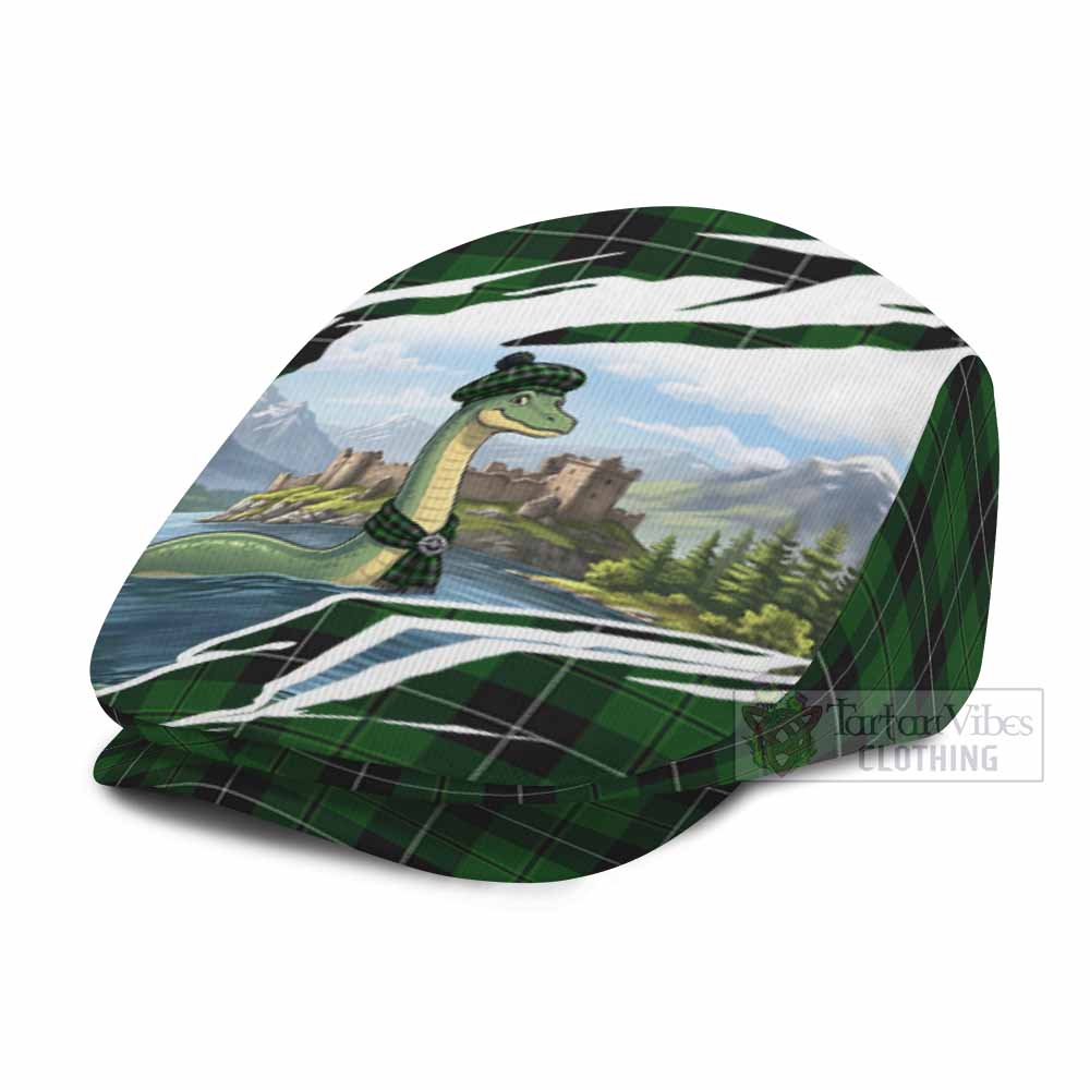 Raeside Tartan Loch Ness Monster Scottish Heritage Art Flat Cap, Jeff Cap