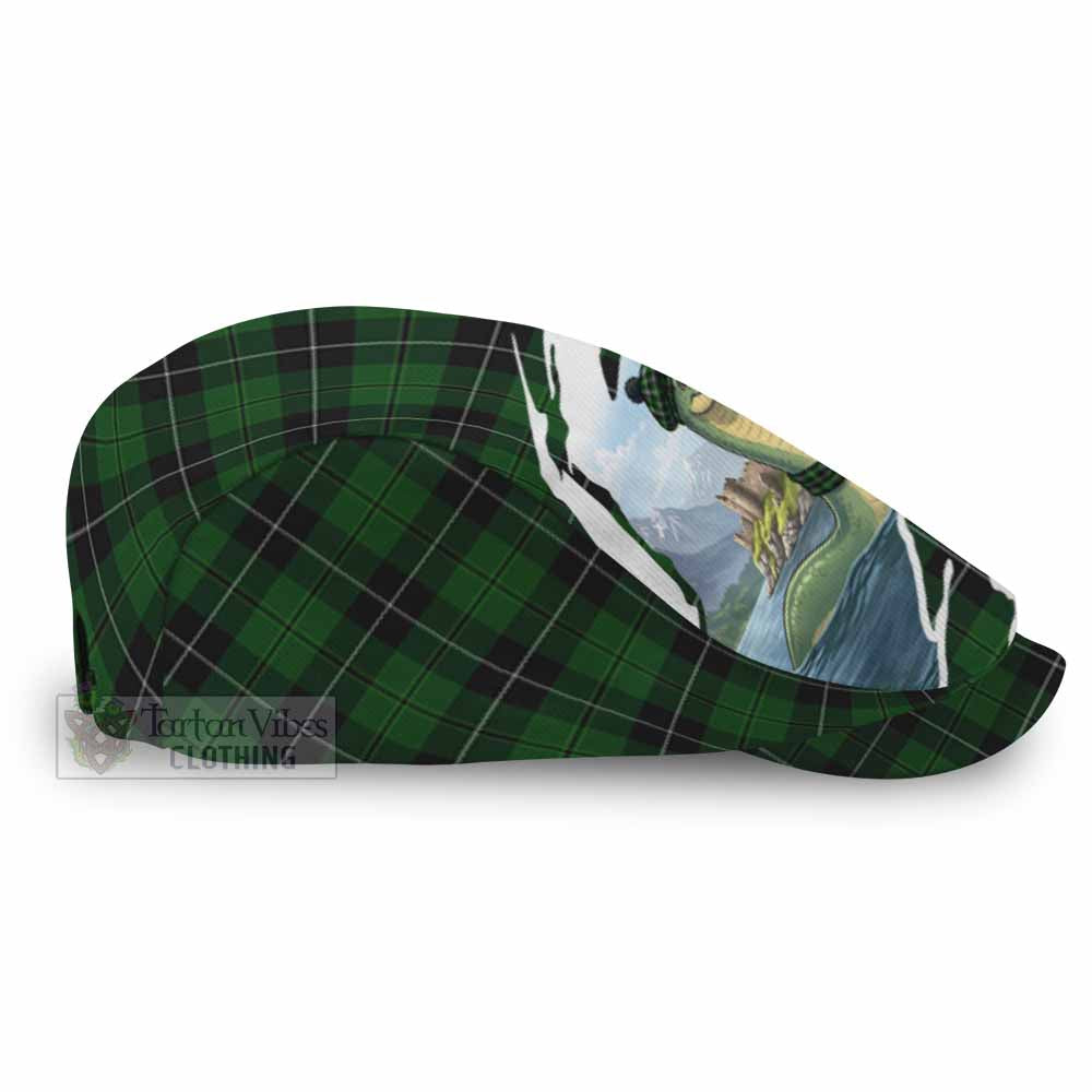 Raeside Tartan Loch Ness Monster Scottish Heritage Art Flat Cap, Jeff Cap