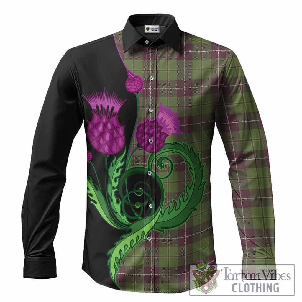 Raeside Tartan Long Sleeve Button Shirts Traditional Scottish Thistle