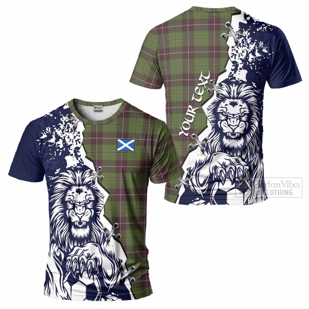 Raeside Tartan Scottish T-Shirt Angry Lion With Soccer Ball Style